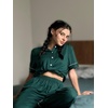 image:imageEkouaer Womens Pajama Sets 2 Piece Button Down Short Sleeve Pjs Set Soft Lounge Set with Long Pants SXXLGreen