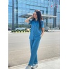 image:imageEkouaer Womens Pajama Sets 2 Piece Button Down Short Sleeve Pjs Set Soft Lounge Set with Long Pants SXXLLake Blue