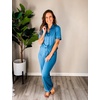 image:imageEkouaer Womens Pajama Sets 2 Piece Button Down Short Sleeve Pjs Set Soft Lounge Set with Long Pants SXXLLake Blue