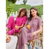 image:imageEkouaer Womens Pajama Sets 2 Piece Button Down Short Sleeve Pjs Set Soft Lounge Set with Long Pants SXXLMauvepink