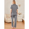 image:imageEkouaer Womens Pajama Sets 2 Piece Button Down Short Sleeve Pjs Set Soft Lounge Set with Long Pants SXXLMid Grey