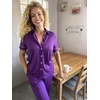 image:imageEkouaer Womens Pajama Sets 2 Piece Button Down Short Sleeve Pjs Set Soft Lounge Set with Long Pants SXXLPurple