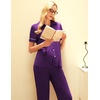 image:imageEkouaer Womens Pajama Sets 2 Piece Button Down Short Sleeve Pjs Set Soft Lounge Set with Long Pants SXXLPurple