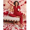 image:imageEkouaer Womens Pajama Sets 2 Piece Button Down Short Sleeve Pjs Set Soft Lounge Set with Long Pants SXXLRed
