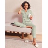 image:imageEkouaer Womens Pajama Sets 2 Piece Button Down Short Sleeve Pjs Set Soft Lounge Set with Long Pants SXXLSage Green