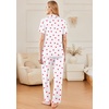 image:imageEkouaer Womens Pajama Sets 2 Piece Button Down Short Sleeve Pjs Set Soft Lounge Set with Long Pants SXXLWhitered Heart