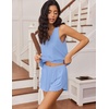 image:imageEkouaer Womens Pajama Sets Cami Shorts Set Viscose from Bamboo Tank Top and Shorts 2 Piece Soft Sleeveless Lounge SetBaby Blue