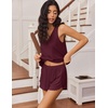 image:imageEkouaer Womens Pajama Sets Cami Shorts Set Viscose from Bamboo Tank Top and Shorts 2 Piece Soft Sleeveless Lounge SetDark Red