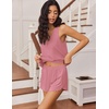 image:imageEkouaer Womens Pajama Sets Cami Shorts Set Viscose from Bamboo Tank Top and Shorts 2 Piece Soft Sleeveless Lounge SetDusty Rose