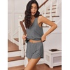 image:imageEkouaer Womens Pajama Sets Cami Shorts Set Viscose from Bamboo Tank Top and Shorts 2 Piece Soft Sleeveless Lounge SetGrey