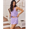 image:imageEkouaer Womens Pajama Sets Cami Shorts Set Viscose from Bamboo Tank Top and Shorts 2 Piece Soft Sleeveless Lounge SetLight Purple