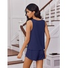 image:imageEkouaer Womens Pajama Sets Cami Shorts Set Viscose from Bamboo Tank Top and Shorts 2 Piece Soft Sleeveless Lounge SetNavy Blue