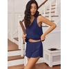 image:imageEkouaer Womens Pajama Sets Cami Shorts Set Viscose from Bamboo Tank Top and Shorts 2 Piece Soft Sleeveless Lounge SetNavy Blue
