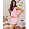 image:imageEkouaer Womens Pajama Sets Cami Shorts Set Viscose from Bamboo Tank Top and Shorts 2 Piece Soft Sleeveless Lounge SetPink
