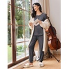 image:imageEkouaer Womens Pajama Sets Long Sleeve Lounge Set 2 Piece Pj Sets for Women Henley Neck Casual Sleepwear Loungewear SXXLGrey