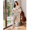image:imageEkouaer Womens Pajama Sets Long Sleeve Lounge Set 2 Piece Pj Sets for Women Henley Neck Casual Sleepwear Loungewear SXXLKhaki