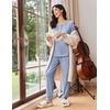 image:imageEkouaer Womens Pajama Sets Long Sleeve Lounge Set 2 Piece Pj Sets for Women Henley Neck Casual Sleepwear Loungewear SXXLLight Blue