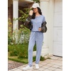 image:imageEkouaer Womens Pajama Sets Long Sleeve Lounge Set 2 Piece Pj Sets for Women Henley Neck Casual Sleepwear Loungewear SXXLLight Blue