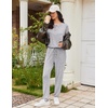 image:imageEkouaer Womens Pajama Sets Long Sleeve Lounge Set 2 Piece Pj Sets for Women Henley Neck Casual Sleepwear Loungewear SXXLLight Grey