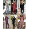 image:imageEkouaer Womens Pajama Sets Long Sleeve Lounge Set 2 Piece Pj Sets for Women Henley Neck Casual Sleepwear Loungewear SXXLNavy Blue