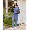 image:imageEkouaer Womens Pajama Sets Long Sleeve Lounge Set 2 Piece Pj Sets for Women Henley Neck Casual Sleepwear Loungewear SXXLNavy Blue