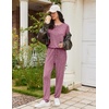 image:imageEkouaer Womens Pajama Sets Long Sleeve Lounge Set 2 Piece Pj Sets for Women Henley Neck Casual Sleepwear Loungewear SXXLPurple
