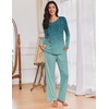 image:imageEkouaer Womens Pajama Sets Pleated Tops with Long Pants Lounge Set Long Sleeve Fall Sleepwear Ladies Pjs SXXLGreen Leaves