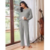 image:imageEkouaer Womens Pajama Sets Pleated Tops with Long Pants Lounge Set Long Sleeve Fall Sleepwear Ladies Pjs SXXLGrey