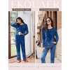image:imageEkouaer Womens Pajama Sets Pleated Tops with Long Pants Lounge Set Long Sleeve Fall Sleepwear Ladies Pjs SXXLNavy Folk Print