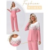 image:imageEkouaer Womens Pajama Sets Pleated Tops with Long Pants Lounge Set Long Sleeve Fall Sleepwear Ladies Pjs SXXLPink Floral