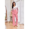 image:imageEkouaer Womens Pajama Sets Pleated Tops with Long Pants Lounge Set Long Sleeve Fall Sleepwear Ladies Pjs SXXLPink Floral