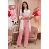 image:imageEkouaer Womens Pajama Sets Pleated Tops with Long Pants Lounge Set Long Sleeve Fall Sleepwear Ladies Pjs SXXLPink Floral