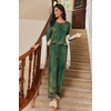 image:imageEkouaer Womens Pajama Sets Pleated Tops with Long Pants Lounge Set Long Sleeve Fall Sleepwear Ladies Pjs SXXLSage Folk Print