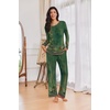 image:imageEkouaer Womens Pajama Sets Pleated Tops with Long Pants Lounge Set Long Sleeve Fall Sleepwear Ladies Pjs SXXLSage Folk Print