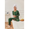 image:imageEkouaer Womens Pajama Sets Pleated Tops with Long Pants Lounge Set Long Sleeve Fall Sleepwear Ladies Pjs SXXLSage Folk Print
