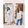 image:imageEkouaer Womens Pajama Sets Pleated Tops with Long Pants Lounge Set Long Sleeve Fall Sleepwear Ladies Pjs SXXLWhite Floral
