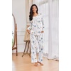 image:imageEkouaer Womens Pajama Sets Pleated Tops with Long Pants Lounge Set Long Sleeve Fall Sleepwear Ladies Pjs SXXLWhite Floral