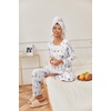 image:imageEkouaer Womens Pajama Sets Pleated Tops with Long Pants Lounge Set Long Sleeve Fall Sleepwear Ladies Pjs SXXLWhite Floral