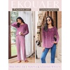 image:imageEkouaer Womens Pajama Sets Pleated Tops with Long Pants Lounge Set Long Sleeve Fall Sleepwear Ladies Pjs SXXLWine Ombre Leaves
