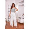 image:imageEkouaer Womens Pajama Sets Soft Cami Shorts Set 4 Piece Lingerie Sleepwear V Neck Pj Lace NightwearWhite  Grey