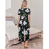 image:imageEkouaer Womens Pajama Sets Soft Cotton Pj Short Sleeve Top with Capri Pants Sleepwear 2 Piece Print LoungewearSXXLBlack Flower