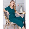 image:imageEkouaer Womens Pajama Sets Soft Cotton Pj Short Sleeve Top with Capri Pants Sleepwear 2 Piece Print LoungewearSXXLBlue Green