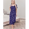 image:imageEkouaer Womens Pajama Sets Soft Cotton Pj Short Sleeve Top with Capri Pants Sleepwear 2 Piece Print LoungewearSXXLBlue Moon