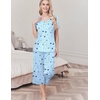image:imageEkouaer Womens Pajama Sets Soft Cotton Pj Short Sleeve Top with Capri Pants Sleepwear 2 Piece Print LoungewearSXXLBlue Star