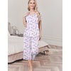 image:imageEkouaer Womens Pajama Sets Soft Cotton Pj Short Sleeve Top with Capri Pants Sleepwear 2 Piece Print LoungewearSXXLBlue White Flower
