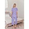 image:imageEkouaer Womens Pajama Sets Soft Cotton Pj Short Sleeve Top with Capri Pants Sleepwear 2 Piece Print LoungewearSXXLBlue and White Dot