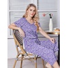 image:imageEkouaer Womens Pajama Sets Soft Cotton Pj Short Sleeve Top with Capri Pants Sleepwear 2 Piece Print LoungewearSXXLBlue and White Dot