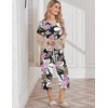 image:imageEkouaer Womens Pajama Sets Soft Cotton Pj Short Sleeve Top with Capri Pants Sleepwear 2 Piece Print LoungewearSXXLBrown Flower
