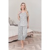 image:imageEkouaer Womens Pajama Sets Soft Cotton Pj Short Sleeve Top with Capri Pants Sleepwear 2 Piece Print LoungewearSXXLGray Star