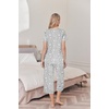 image:imageEkouaer Womens Pajama Sets Soft Cotton Pj Short Sleeve Top with Capri Pants Sleepwear 2 Piece Print LoungewearSXXLGray Star